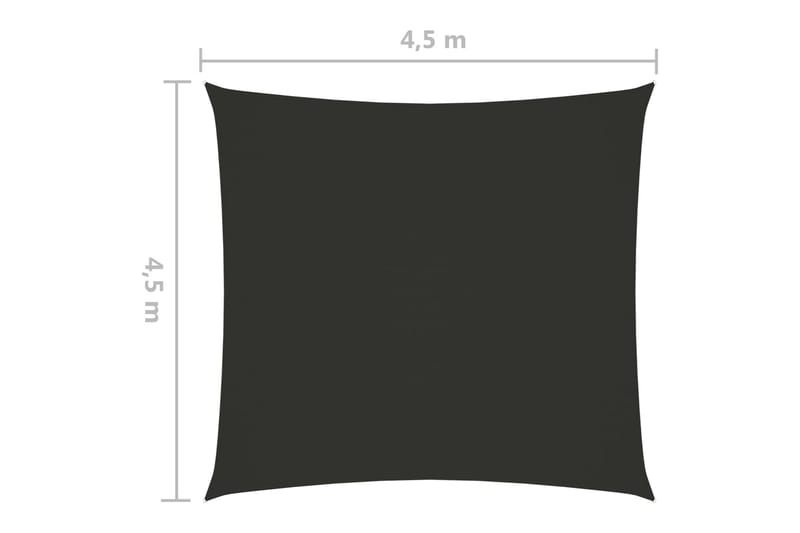 Solseil oxfordstoff kvadratisk 4,5x4,5 m antrasitt - Antrasittgrå - Solseil