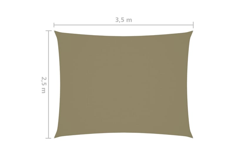 Solseil oxfordstoff rektangulær 2,5x3,5 m beige - Beige - Solseil