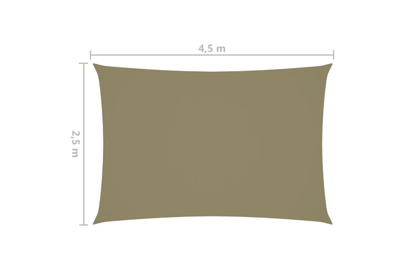 Solseil oxfordstoff rektangulær 2,5x4,5 m beige - Beige - Solseil