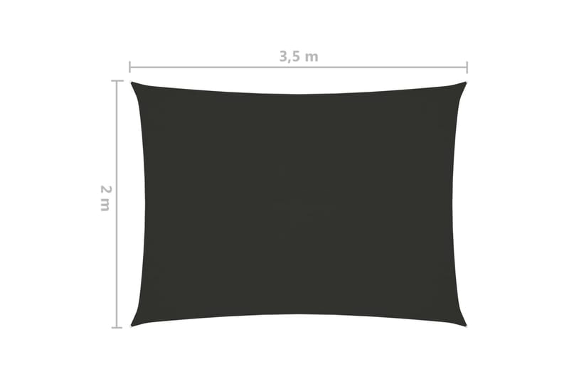 Solseil oxfordstoff rektangulær 2x3,5 m antrasitt - Antrasittgrå - Solseil