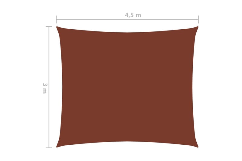 Solseil oxfordstoff rektangulær 3x4,5 m terrakotta - Solseil