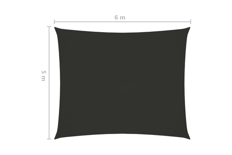 Solseil oxfordstoff rektangulær 5x6 m antrasitt - Antrasittgrå - Solseil
