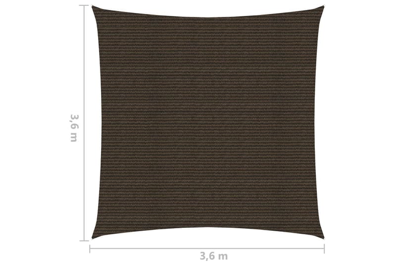 Solseil 160 g/m² brun 3,6x3,6 m HDPE - Brun - Solseil