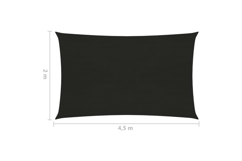 Solseil 160 g/m² svart 2x4,5 m HDPE - Svart - Solseil