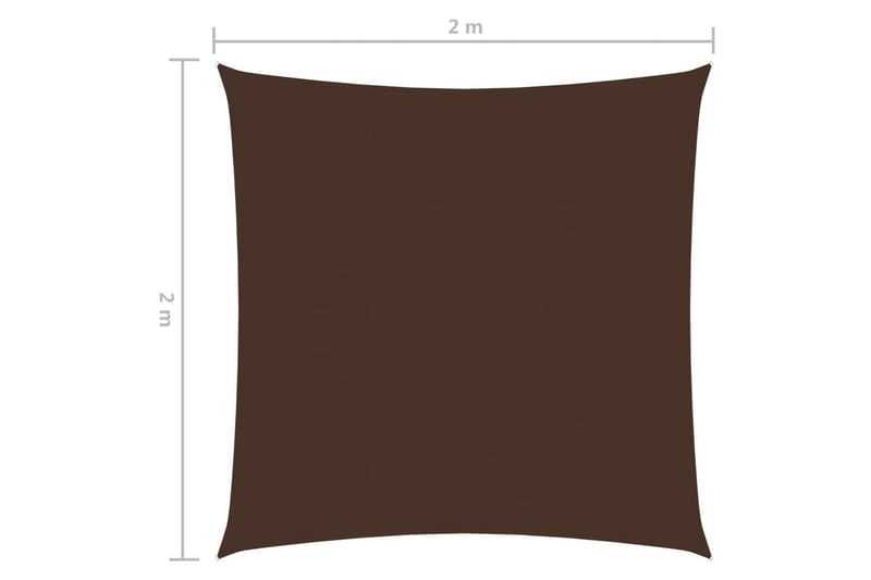 Solseil oxfordstoff firkantet 2x2 m brun - Brun - Solseil