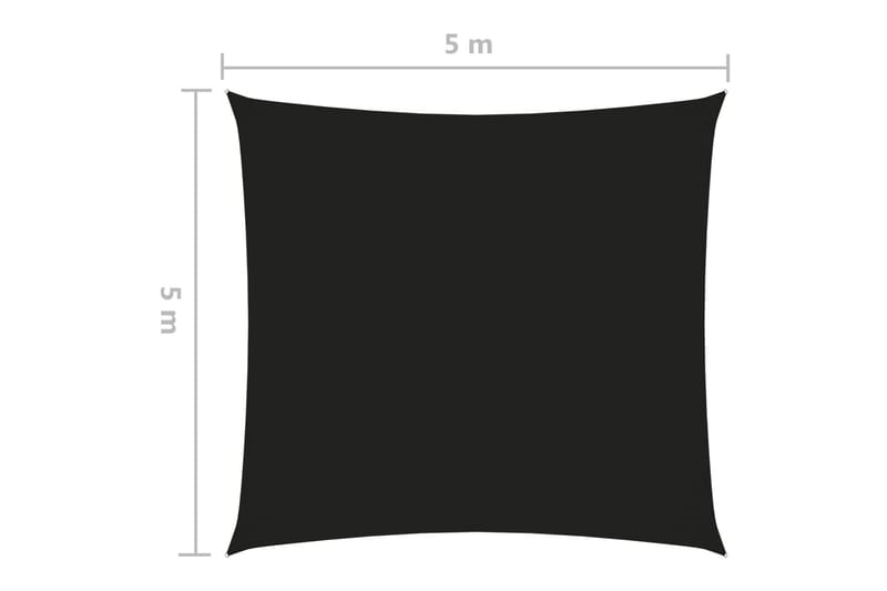 Solseil oxfordstoff kvadratisk 5x5 m svart - Svart - Solseil