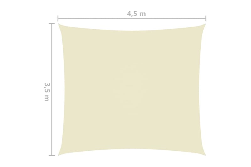 Solseil oxfordstoff rektangulær 3,5x4,5 m kremhvit - Krem - Solseil