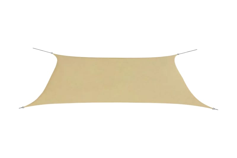 Solseil oxfordstoff rektangulr 4x6 m beige - Solseil