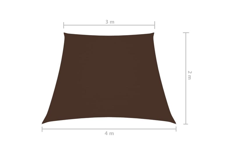 Solseil oxfordstoff trapesformet 3/4x2 m brun - Brun - Solseil
