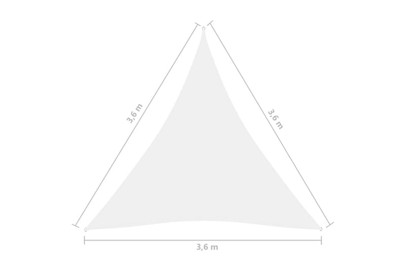 Solseil oxfordstoff trekantet 3,6x3,6x3,6 m hvit - Hvit - Solseil
