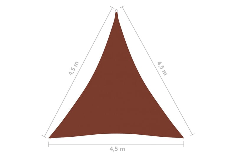 Solseil oxfordstoff trekantet 4,5x4,5x4,5 m terrakotta - Solseil