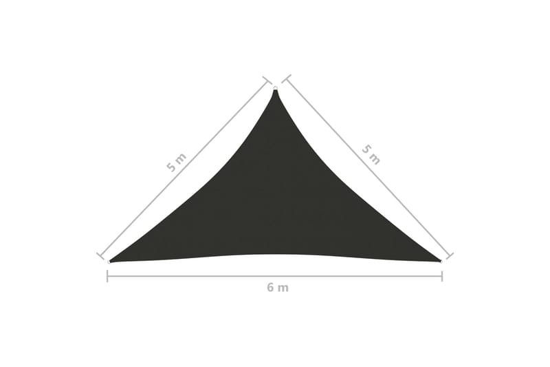 Solseil oxfordstoff trekantet 5x5x6 m antrasitt - Antrasittgrå - Solseil