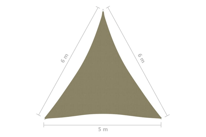 Solseil oxfordstoff trekantet 5x6x6 m beige - Beige - Solseil