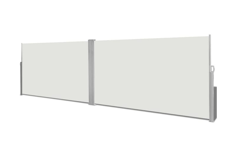Uttrekkbar sidemarkise 160x600 cm kremhvit - Beige - Solseil