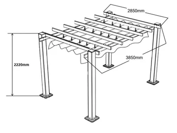 SUNSET Pergola 3×4 m - Grå - Hagemøbler & utemiljø - Solbeskyttelse - Pergola