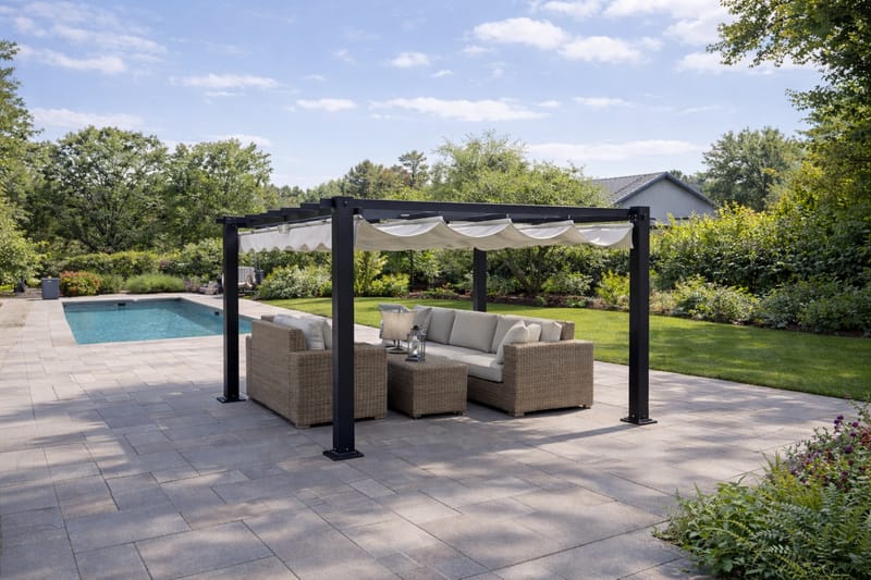 SUNSET Pergola 3×4 m - Grå - Hagemøbler & utemiljø - Solbeskyttelse - Pergola