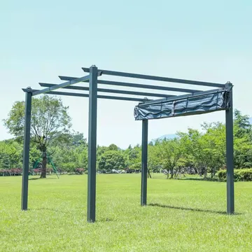 SUNSET Pergola 3×4 m - Grå - Hagemøbler & utemiljø - Solbeskyttelse - Pergola