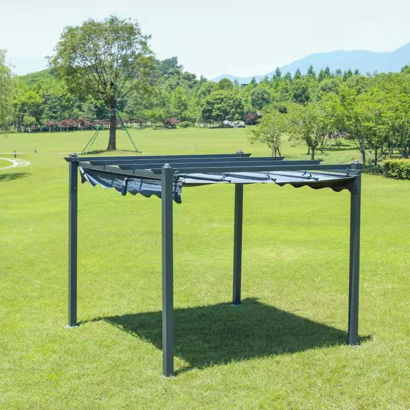 SUNSET Pergola 3×4 m - Grå - Hagemøbler & utemiljø - Solbeskyttelse - Pergola