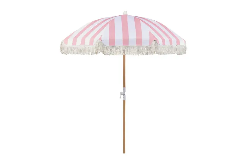 Teulon Parasol 150 cm, Rosa/Hvit/Lysebrun