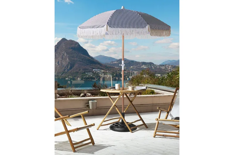 Teulon Parasol 150 cm - Svart Og Hvit - Hagemøbler & utemiljø - Solbeskyttelse - Parasoller