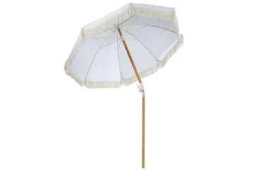 Teulon Parasol 150 cm - Hvit/Lys Brun - Hagemøbler & utemiljø - Solbeskyttelse - Parasoller