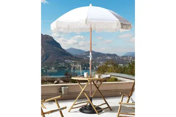 Teulon Parasol 150 cm - Hvit/Lys Brun - Hagemøbler & utemiljø - Solbeskyttelse - Parasoller