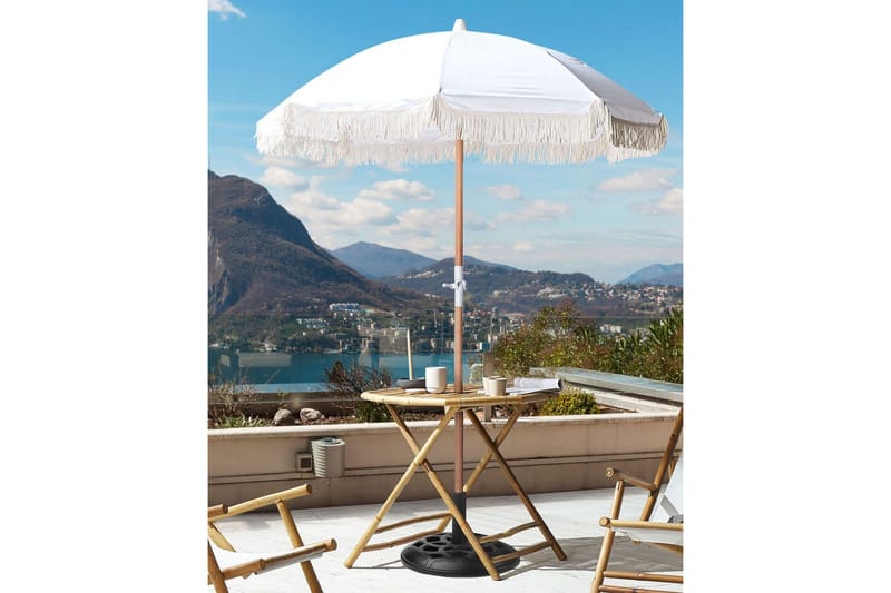Teulon Parasol 150 cm - Hvit/Lys Brun - Hagemøbler & utemiljø - Solbeskyttelse - Parasoller