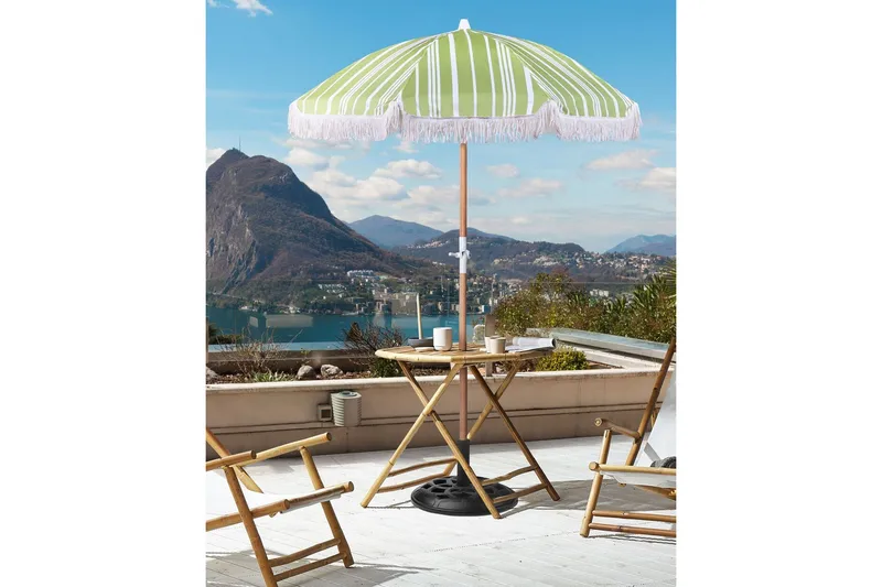Teulon Parasol 150 cm - Hvit/Lys Brun - Hagemøbler & utemiljø - Solbeskyttelse - Parasoller