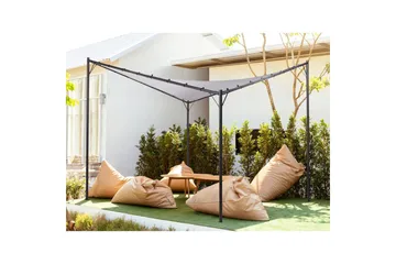 Trädgårdspergola Beliani Aventine Beige/svart Grey, Black - Hagemøbler & utemiljø - Solbeskyttelse - Pergola