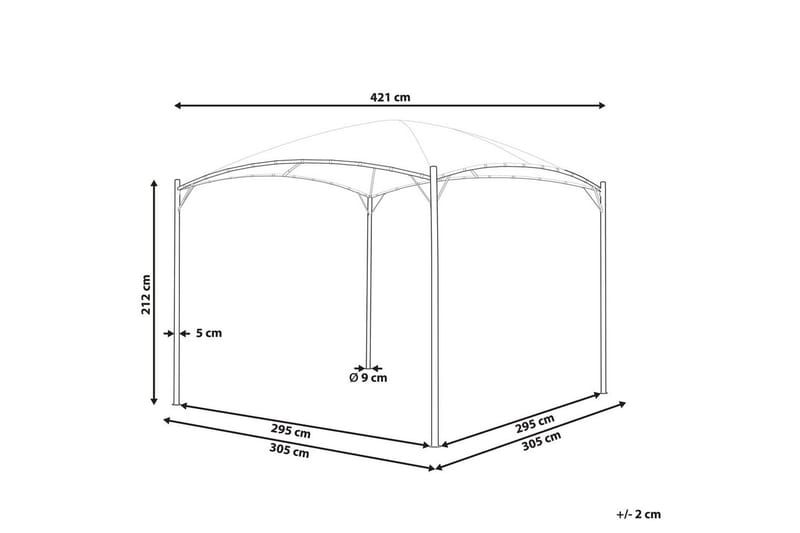 Trädgårdspergola Beliani Vomero Beige/svart Beige||Black - Hagemøbler & utemiljø - Solbeskyttelse - Pergola