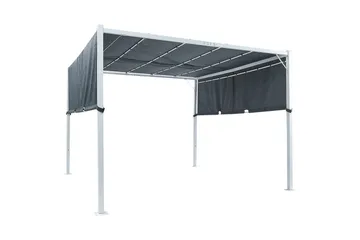 Trädgårdspergola Beliani Parga Beige/svart Grey||White - Hagemøbler & utemiljø - Solbeskyttelse - Pergola