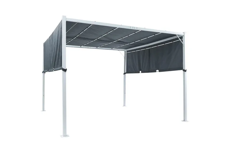 Trädgårdspergola Beliani Parga Beige/svart Grey||White - Hagemøbler & utemiljø - Solbeskyttelse - Pergola