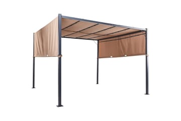 Trädgårdspergola Beliani Parga Beige/svart Brown||Black - Hagemøbler & utemiljø - Solbeskyttelse - Pergola