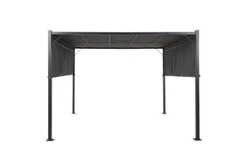 Trädgårdspergola Beliani Parga Beige/svart Grey||Black