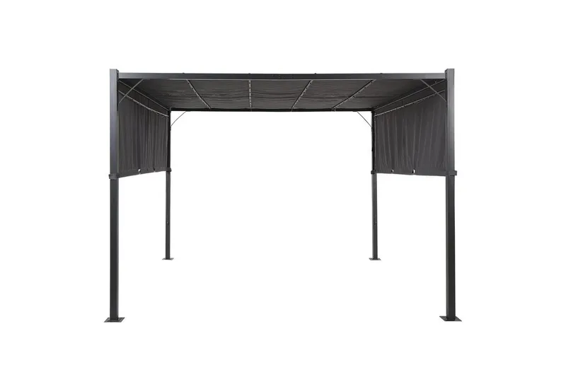 Trädgårdspergola Beliani Parga Beige/svart Grey||Black