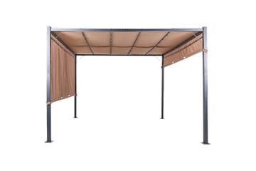 Trädgårdspergola Beliani Parga Beige/svart Brown||Black - Hagemøbler & utemiljø - Solbeskyttelse - Pergola
