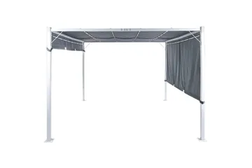 Trädgårdspergola Beliani Parga Beige/svart Grey||White - Hagemøbler & utemiljø - Solbeskyttelse - Pergola