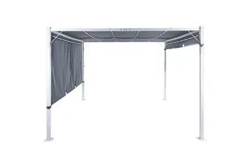Trädgårdspergola Beliani Parga Beige/svart Grey||White - Hagemøbler & utemiljø - Solbeskyttelse - Pergola