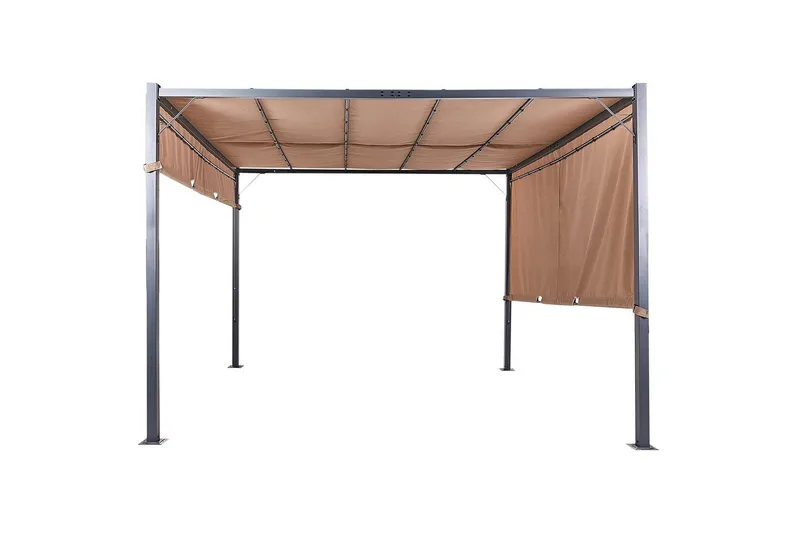 Trädgårdspergola Beliani Parga Beige/svart Brown||Black - Hagemøbler & utemiljø - Solbeskyttelse - Pergola