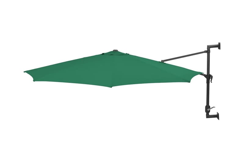 Veggmontert parasoll med stålstang 300 cm grønn - Grønn - Parasoller