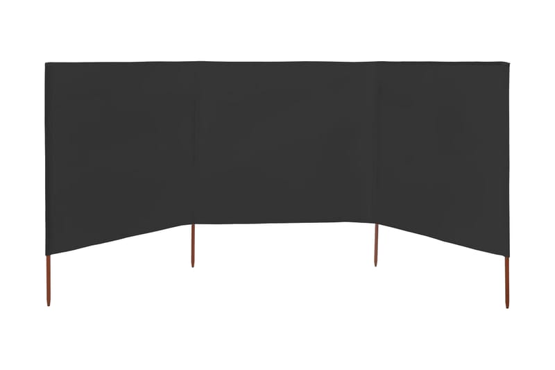 Vindskjerm 3 paneler stoff 400x160 cm antrasitt - Grå - Avskjerming & vindskjerm