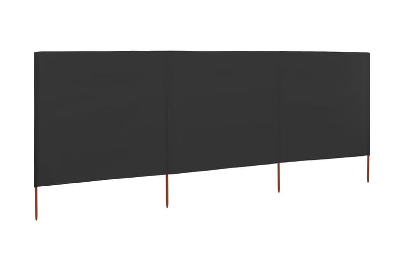 Vindskjerm 3 paneler stoff 400x160 cm antrasitt - Grå - Avskjerming & vindskjerm