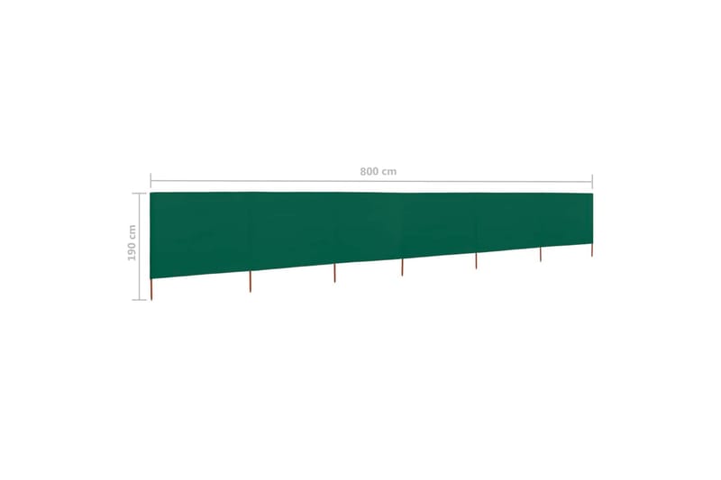 Vindskjerm 6 paneler stoff 800x160 cm grønn - Grønn - Avskjerming & vindskjerm