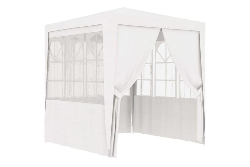 Profesjonelt festtelt med sidevegger 2x2 m hvit 90 g/m² - Hvit - Hagetent & lagertelt