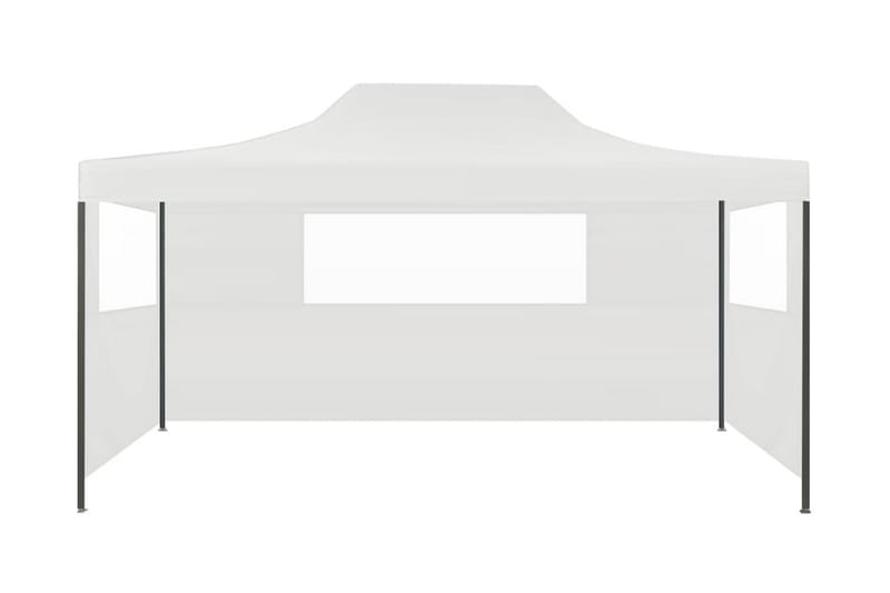 Sammenleggbart festtelt med 3 vegger 3x4,5 m hvit - Hagetent & lagertelt