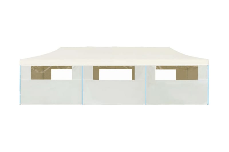 Sammenleggbart festtelt popup med 8 sidevegger 3x9m kremhvit - Hagetent & lagertelt