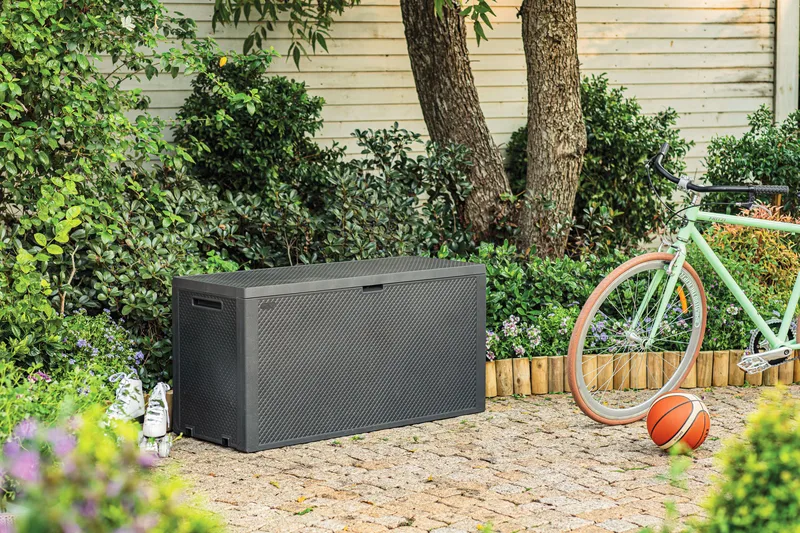 Emila Putekasse - Antrasitt - Hagemøbler & utemiljø - Utendørsoppbevaring - Puteoppbevaring - Puteboks & putekasse