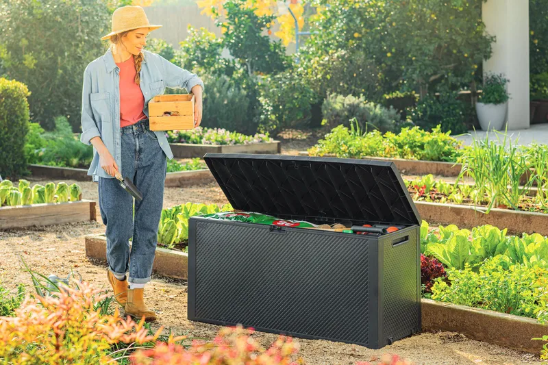 Emila Putekasse - Antrasitt - Hagemøbler & utemiljø - Utendørsoppbevaring - Puteoppbevaring - Puteboks & putekasse