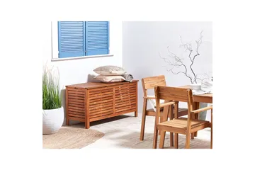 Låda Beliani Riviera Ljus trä Dark wood - Hagemøbler & utemiljø - Utendørsoppbevaring - Puteoppbevaring - Puteboks & putekasse