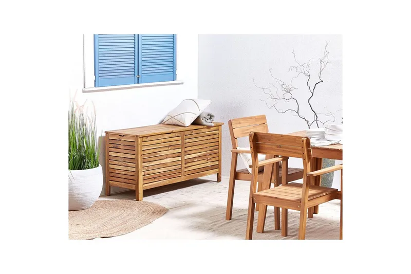 Låda Beliani Riviera Ljus trä Light wood - Hagemøbler & utemiljø - Utendørsoppbevaring - Puteoppbevaring - Puteboks & putekasse